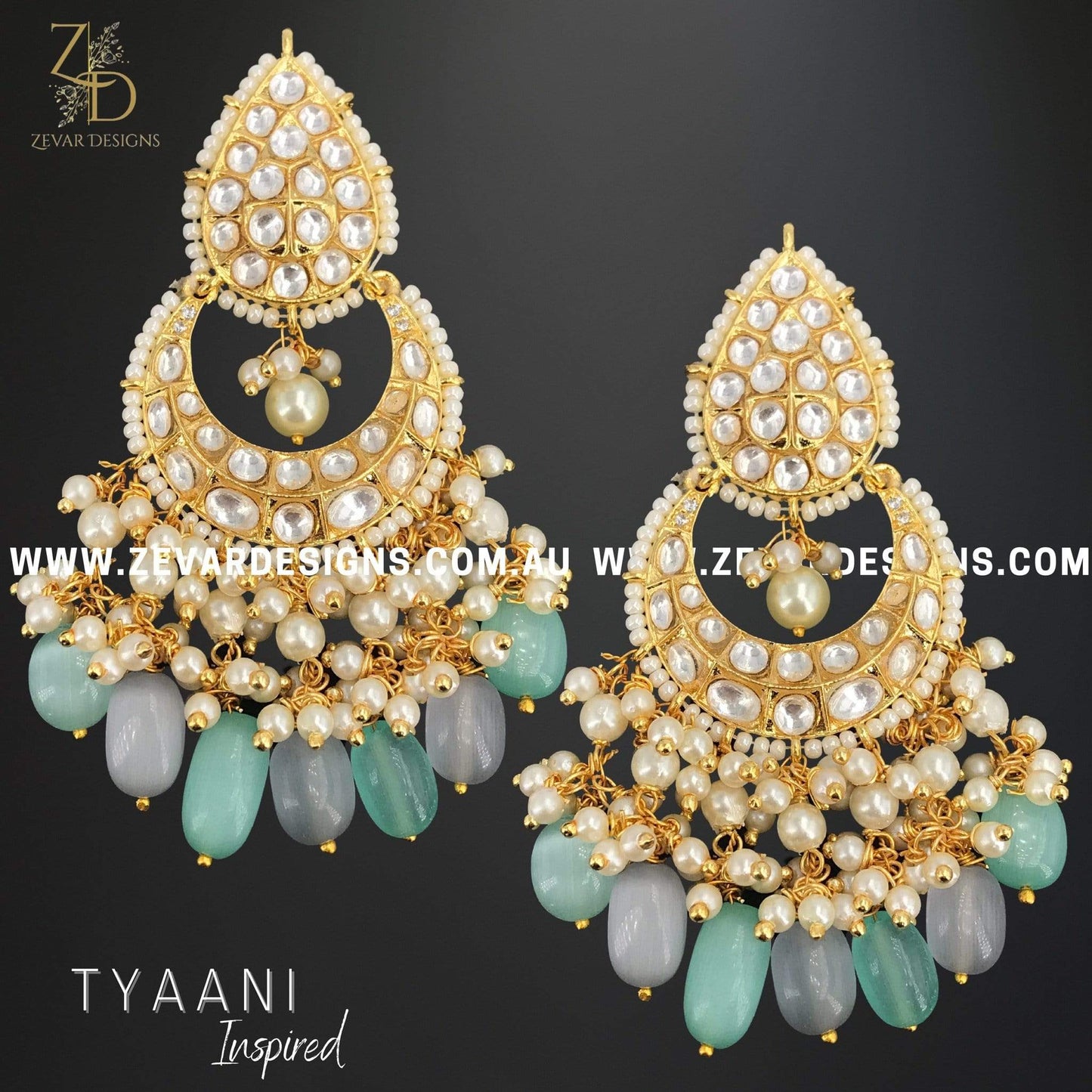 Zevar Designs Kundan Earrings Kundan Polki Earrings in Multicolour