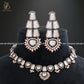 Zevar Designs Necklace Sets Kundan Polki Necklace Set in Black Rhodium