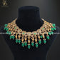 Zevar Designs Necklace Sets Kundan Polki Necklace Set with Meena - Green
