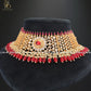 Zevar Designs Designer Necklace Sets Kundan Polki Necklace Set with Tikka - Red