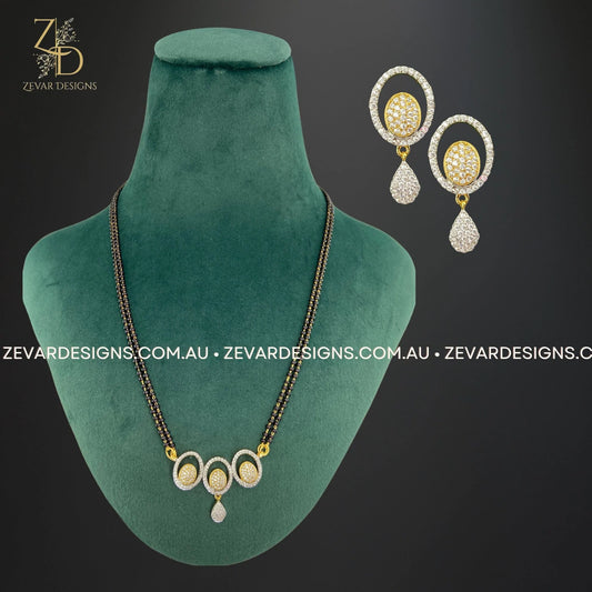 Zevar Designs Mangalsutra Mangalsutra and Earrings Set
