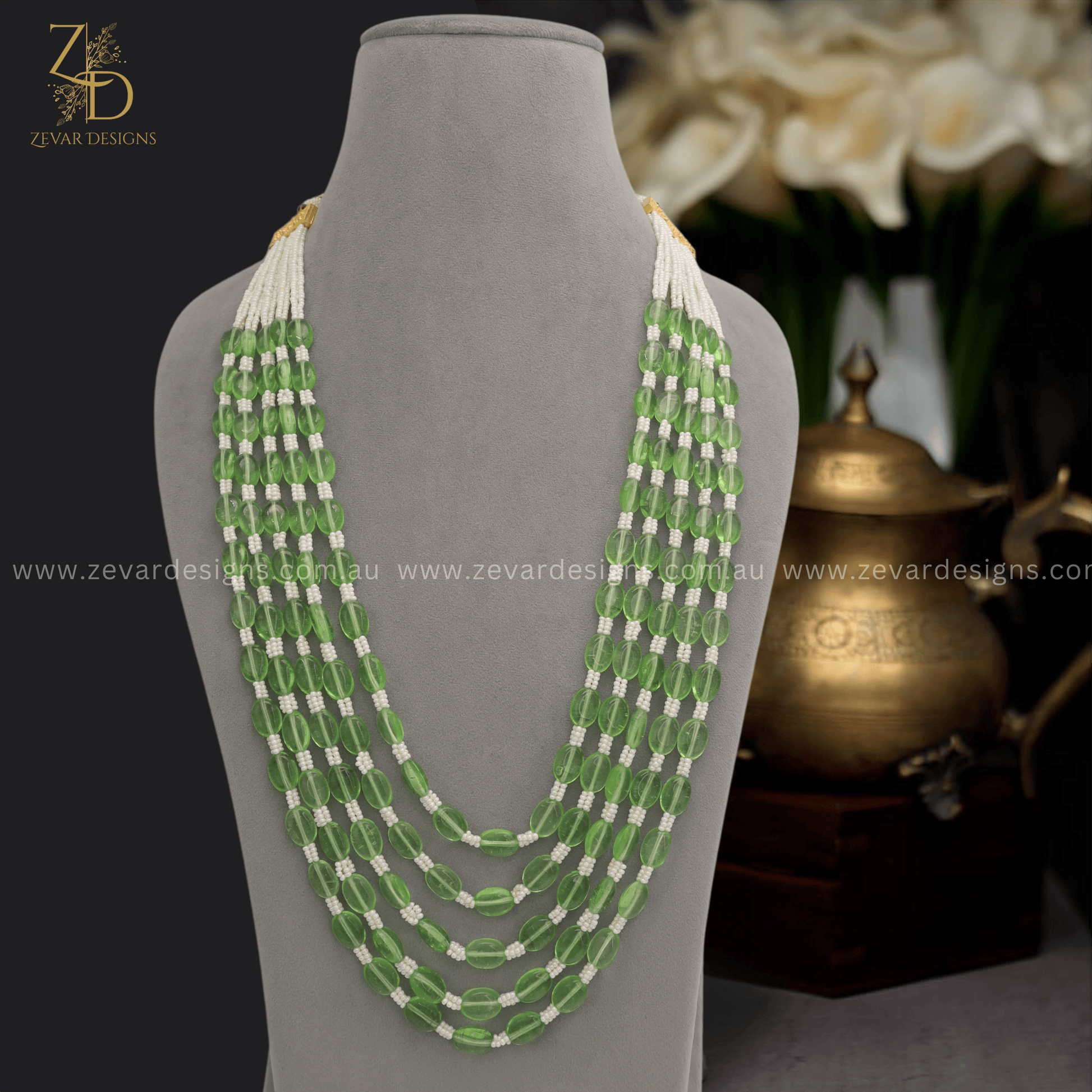 Zevar Designs Long Necklace Sets Multilayered Beaded Necklace