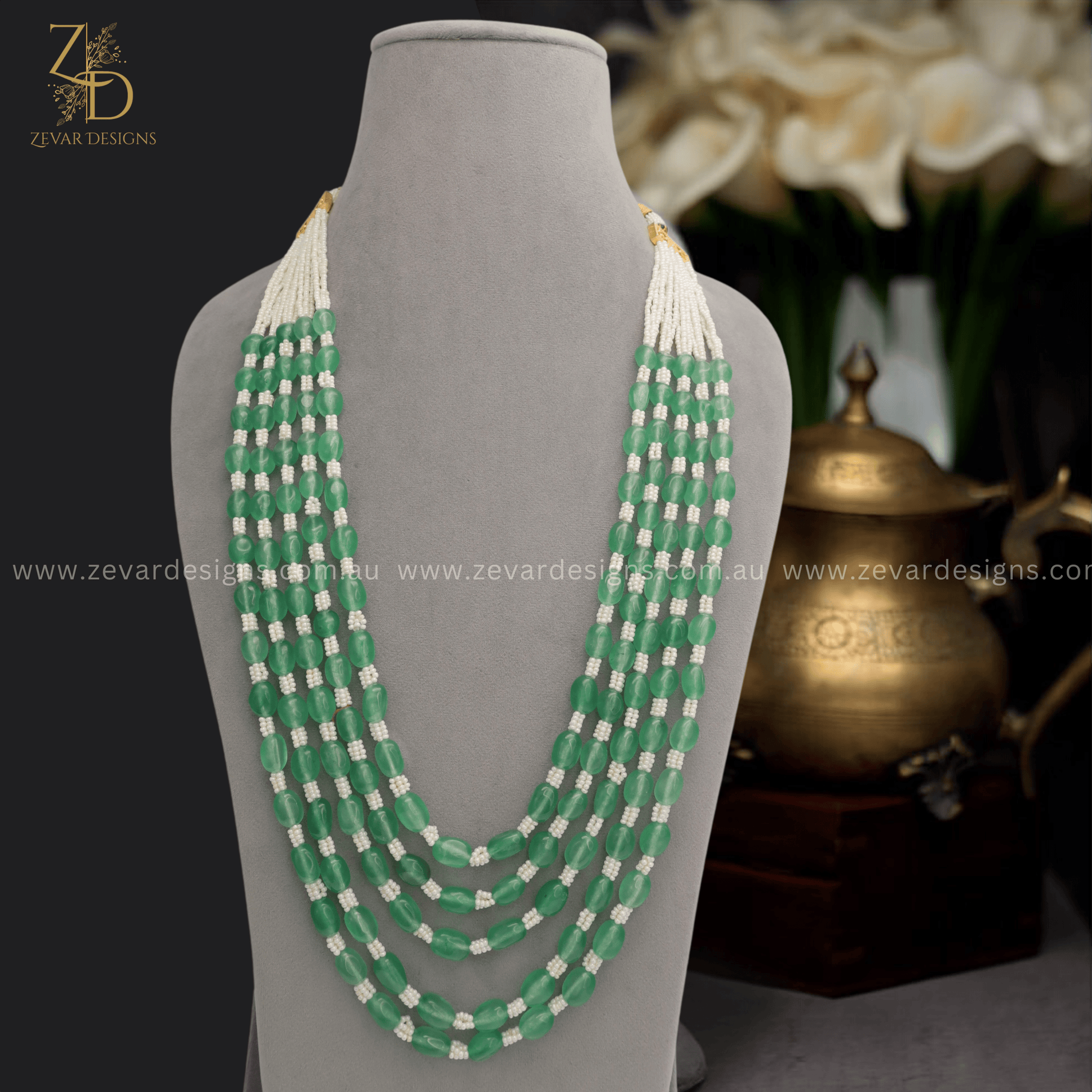 Zevar Designs Long Necklace Sets Multilayered Beaded Necklace