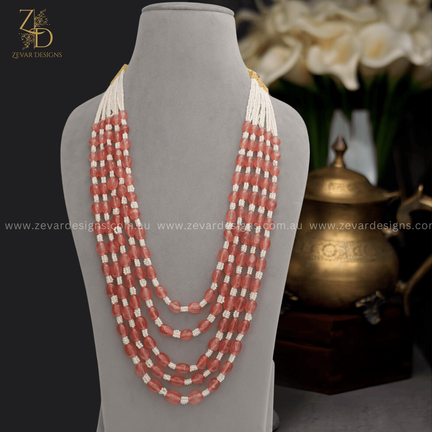 Zevar Designs Long Necklace Sets Multilayered Beaded Necklace