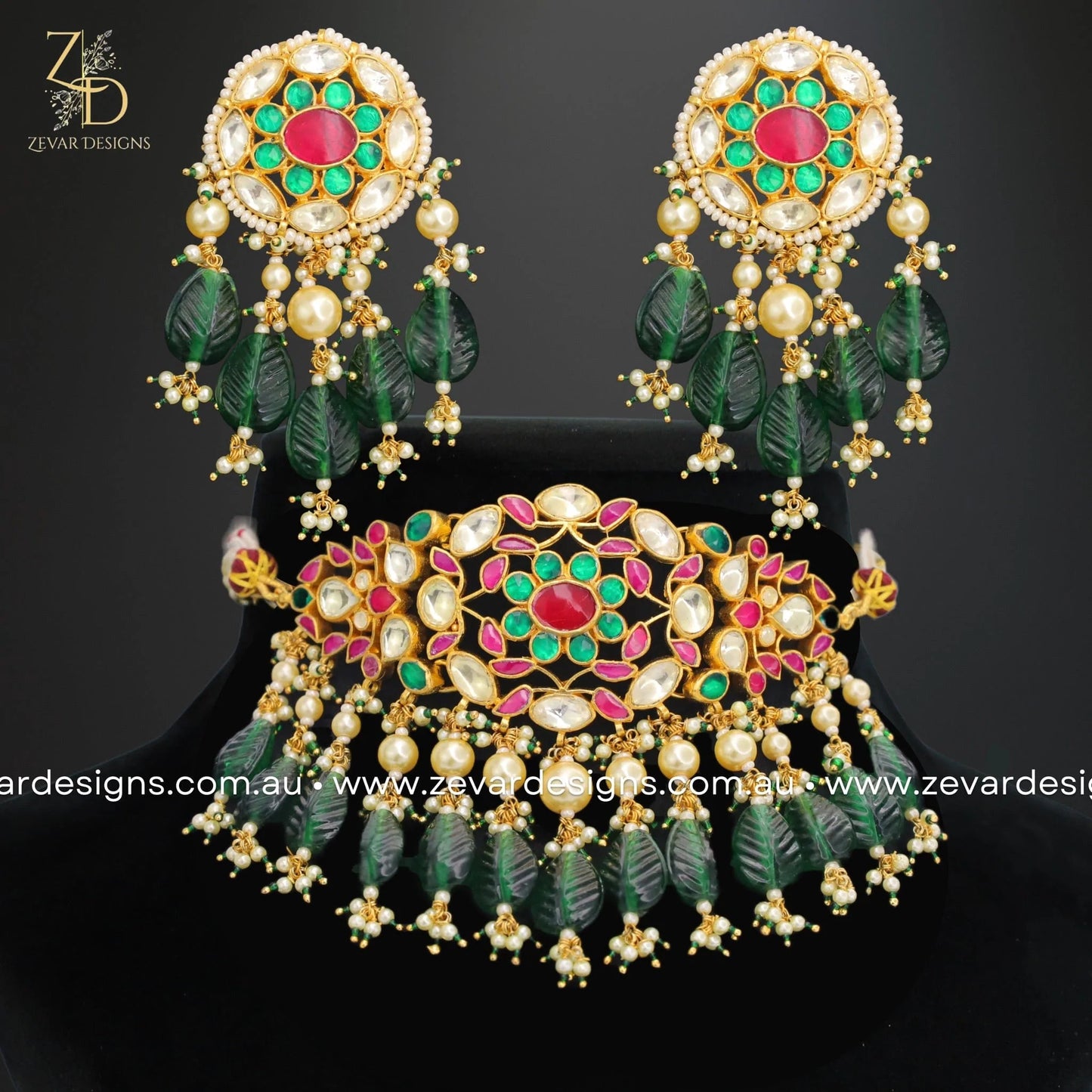 Zevar Designs Necklace Sets Pachi Kundan Choker Set - Multicolor