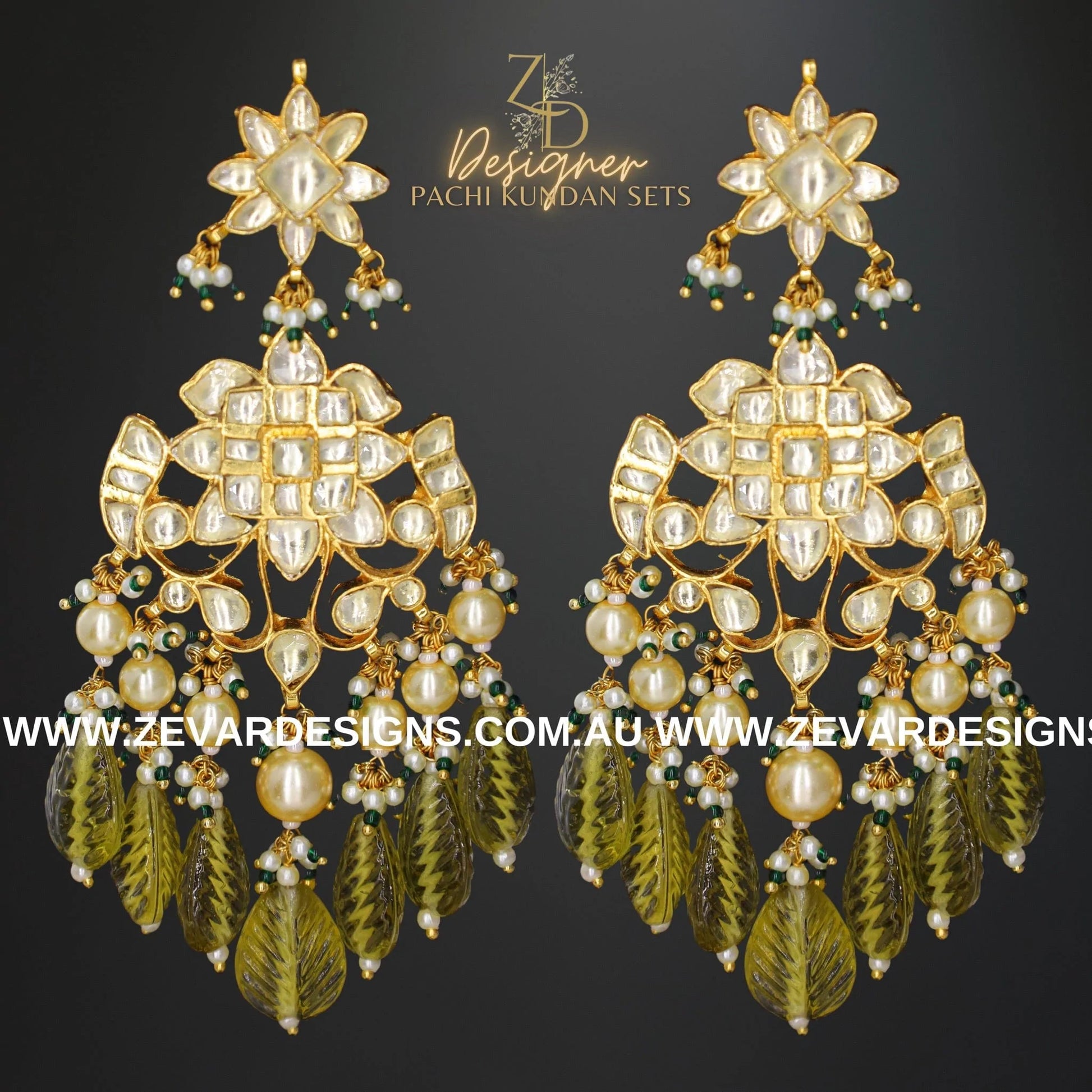 Green kundan 2025 choker set