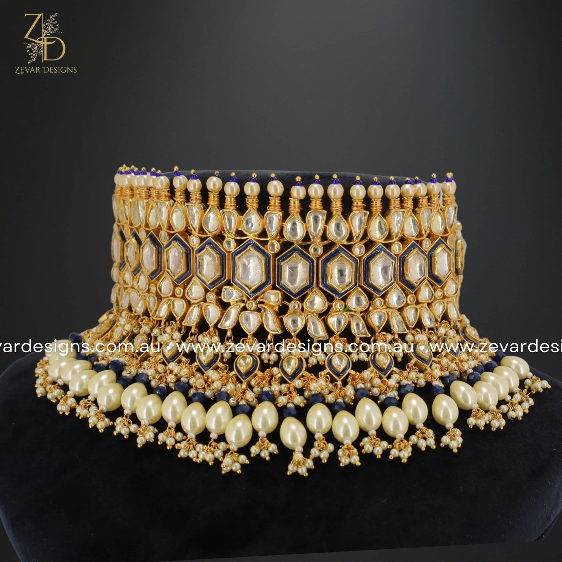 Gold kundan hot sale choker set
