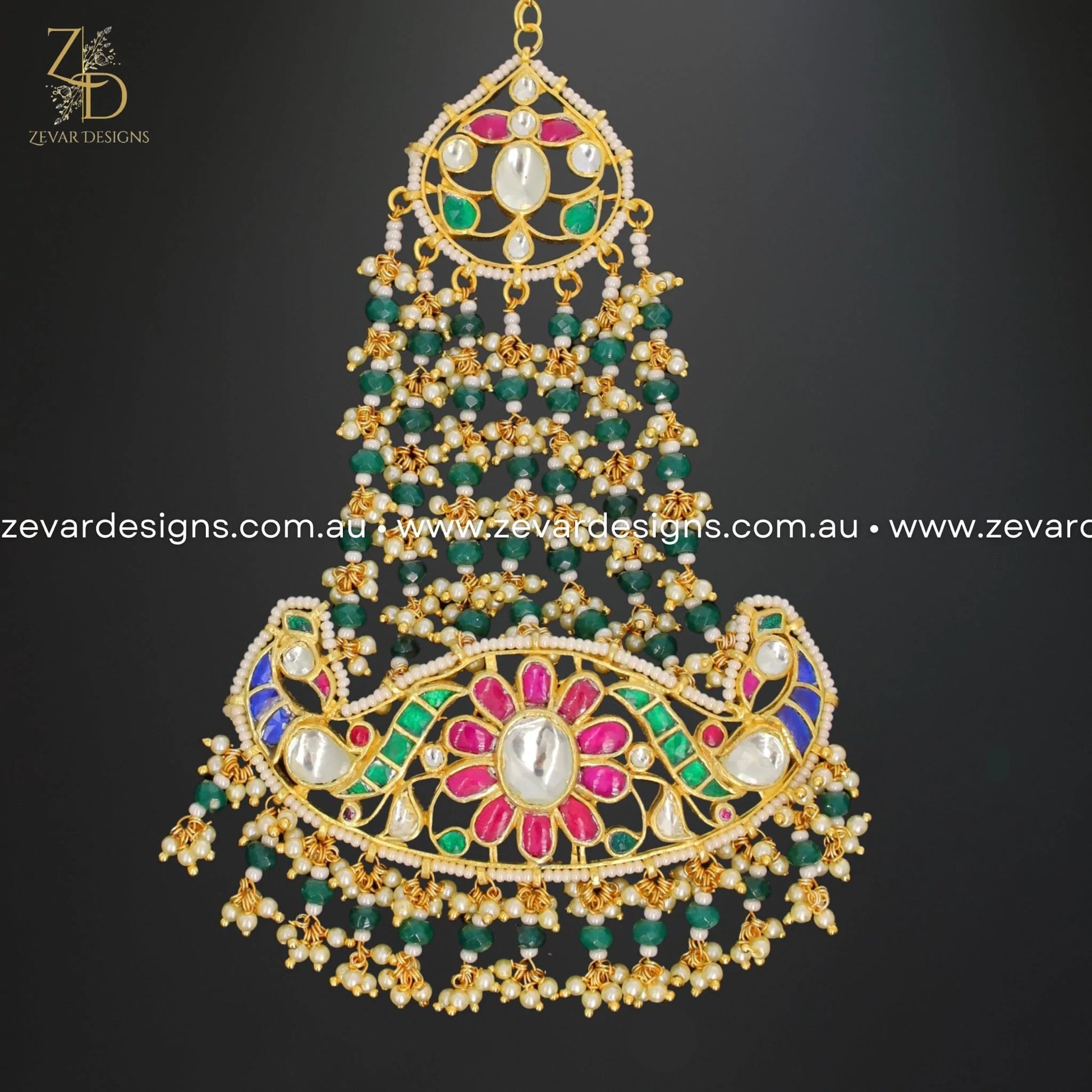 Zevar Designs Jhoomer/Pasa Pachi Kundan Pasa / Jhoomer - Multicolour