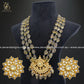 Zevar Designs Long Necklace Sets Pachi Kundan Pendant Set - Olive Beads