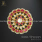 Zevar Designs Accessories Pachi Kundan Saree/Sherwani Brooch - Red