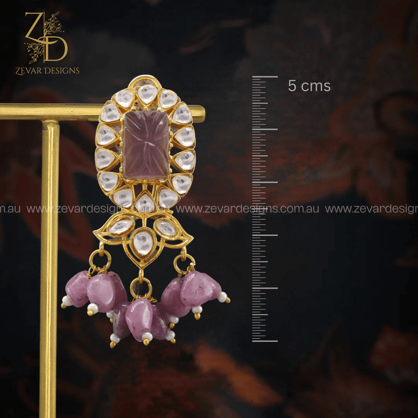 Zevar Designs Necklace Sets Polki Choker Set - Purple