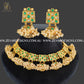 Zevar Designs South Indian South Indian Antique Necklace Set - Green