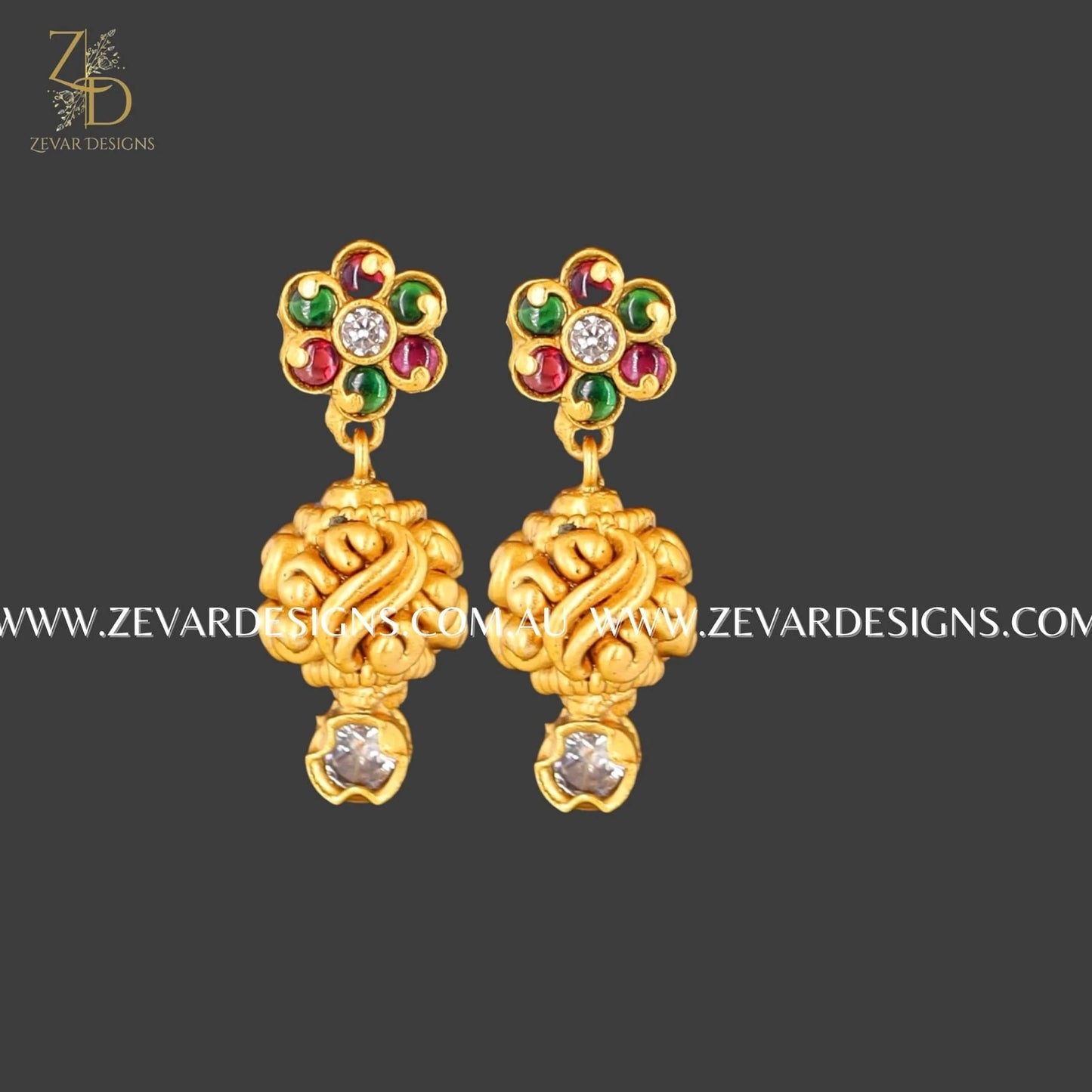 Zevar Designs South Indian South Indian Antique Necklace Set - Multi