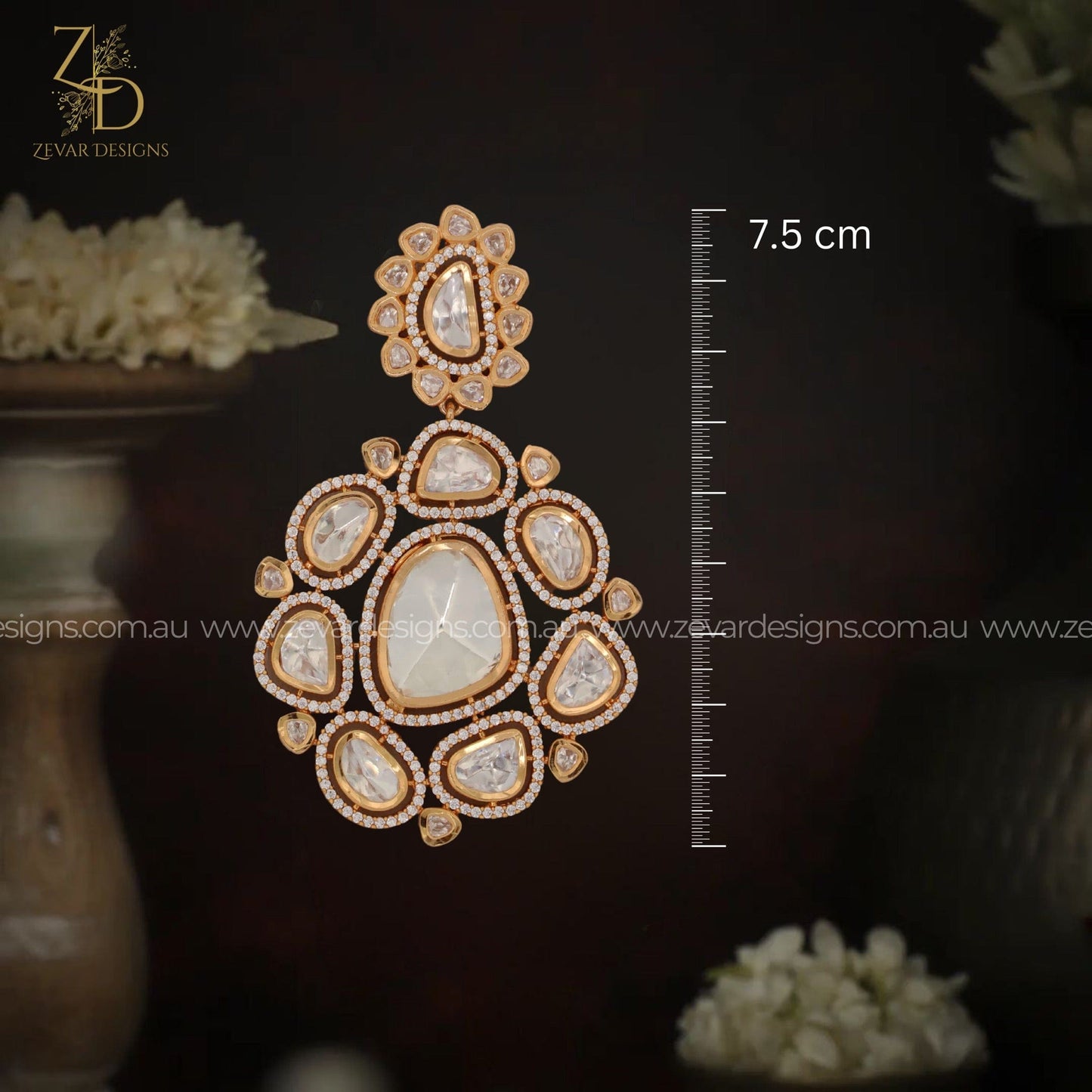 Zevar Designs Necklace Sets Uncut Polki Necklace Set - Rose Gold