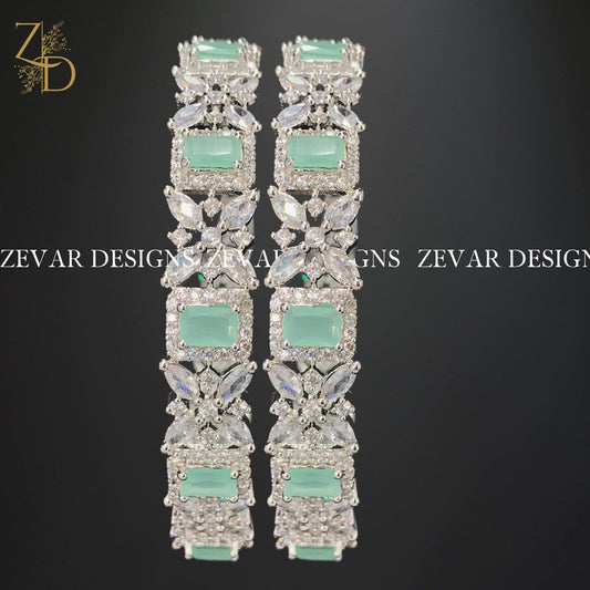 Zevar Designs Zircon Bangles Zircon Bangles (Slim) - Mint